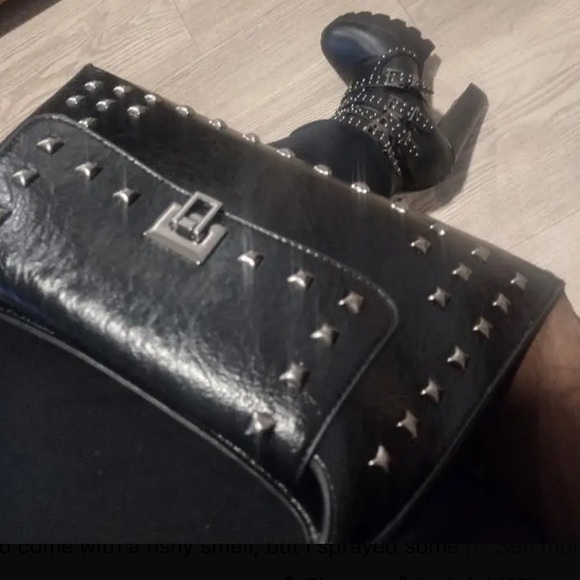 🆕 Classic Shoulder Bag Vintage Rivets - Turn-Lock Closure - Stylish Versatile - Picture 11 of 16